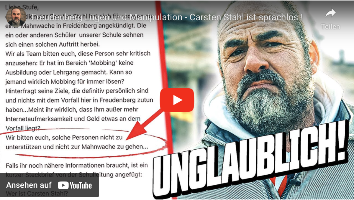 Freudenberg Lügen und Manipulation – Carsten Stahl ist sprachlos