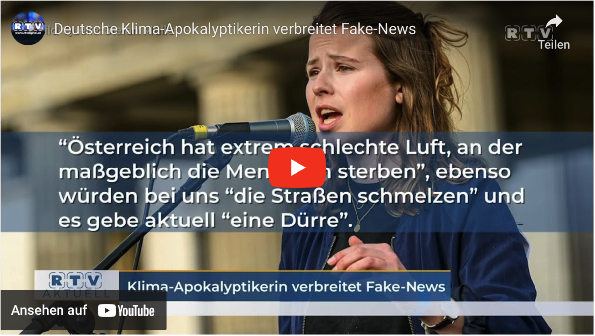 Deutsche Klima-Apokalyptikerin verbreitet Fake-News!
