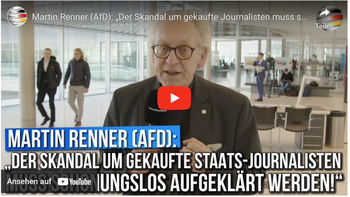 Martin Renner (AfD): „Der Skandal um gekaufte Journalisten muss schonungslos aufgeklärt werden!“