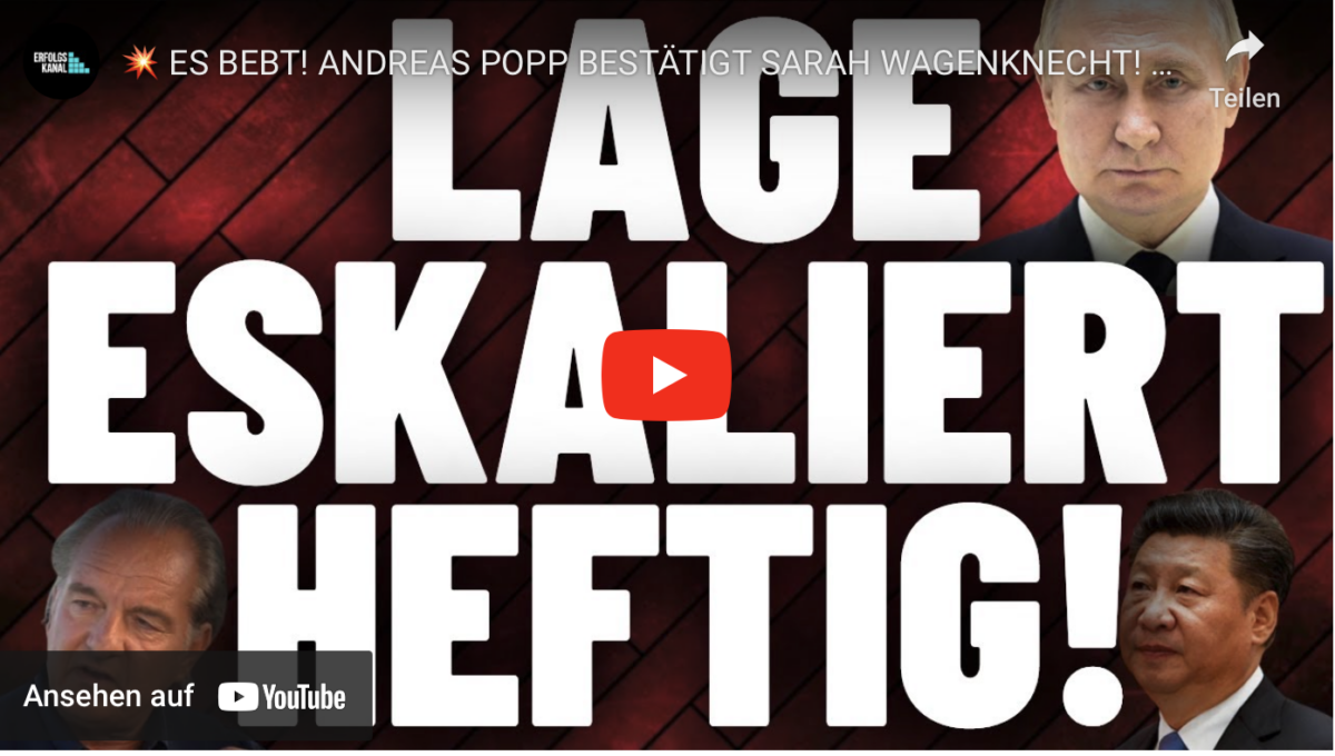 ES BEBT! ANDREAS POPP BESTÄTIGT SARAH WAGENKNECHT!
