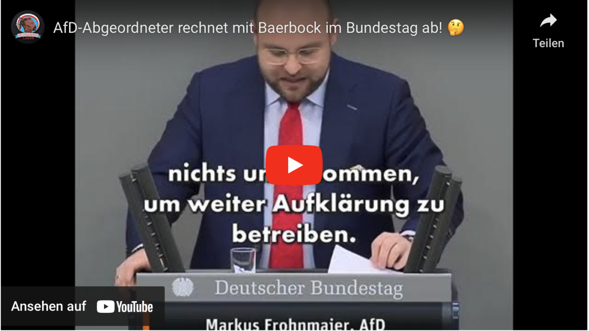 AfD-Abgeordneter rechnet mit Baerbock im Bundestag ab!
