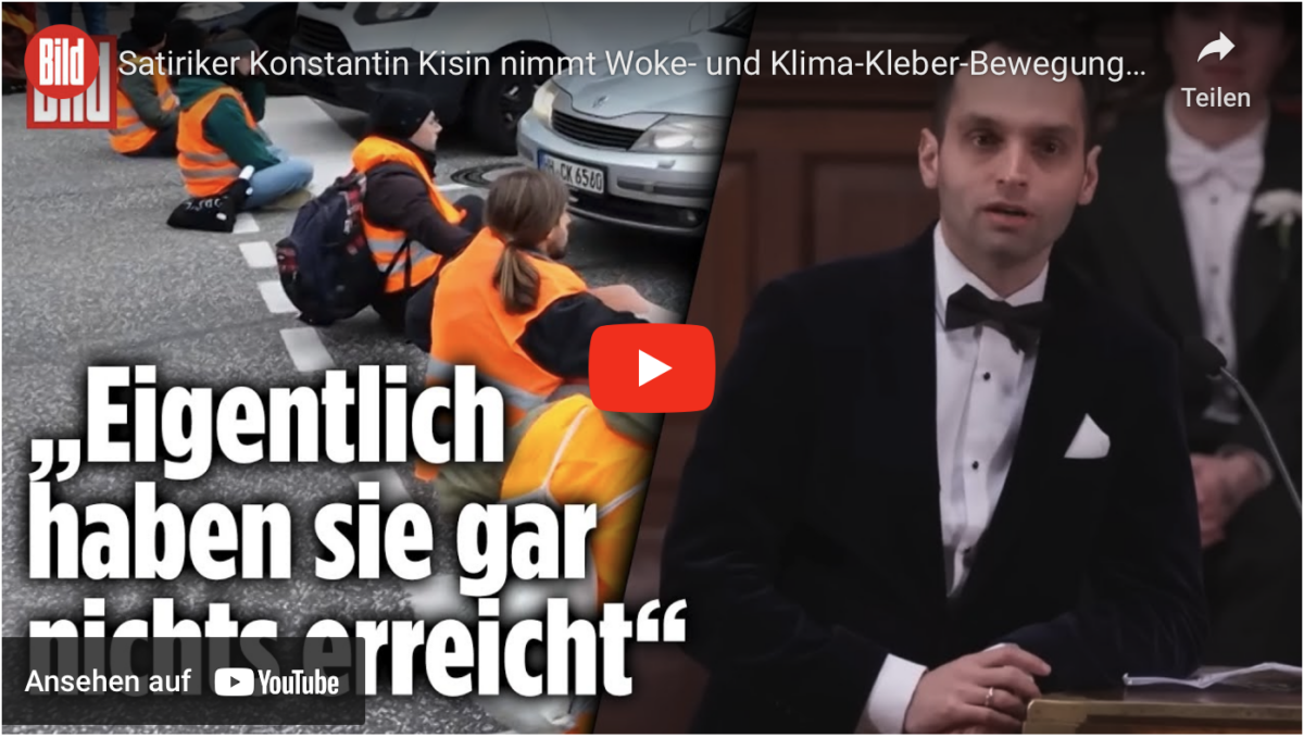 Satiriker Konstantin Kisin nimmt Woke- und Klima-Kleber-Bewegung auseinander!