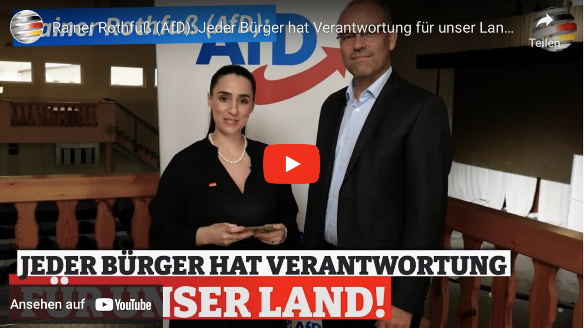 Rainer Rothfuß (AfD): Jeder Bürger hat Verantwortung für unser Land!