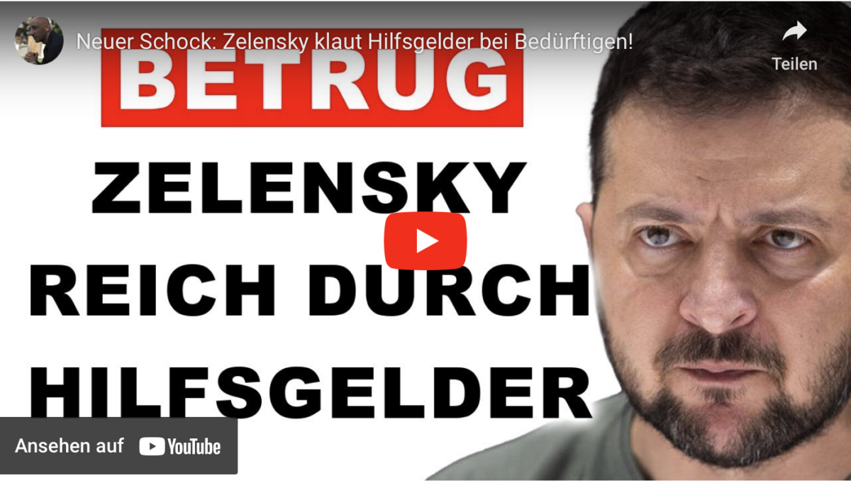 Neuer Schock: Zelensky klaut Hilfsgelder bei Bedürftigen!