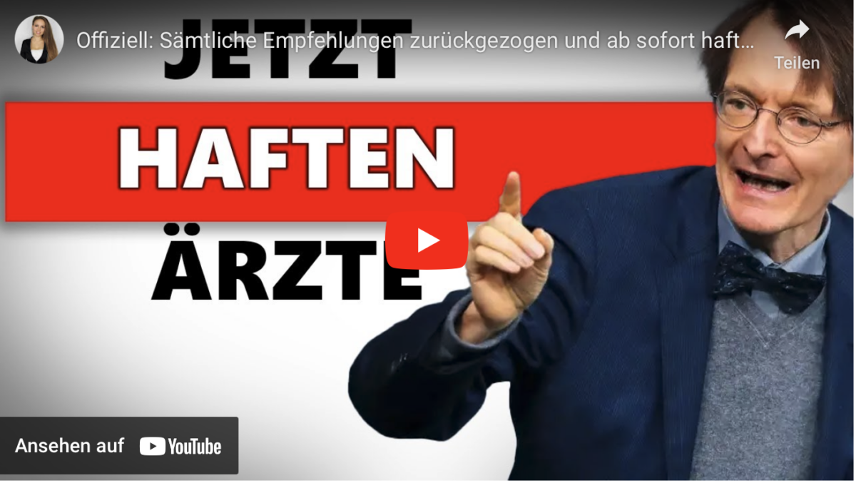 Offiziell: Sämtliche Empfehlungen zurückgezogen und ab sofort haften Ärzte!