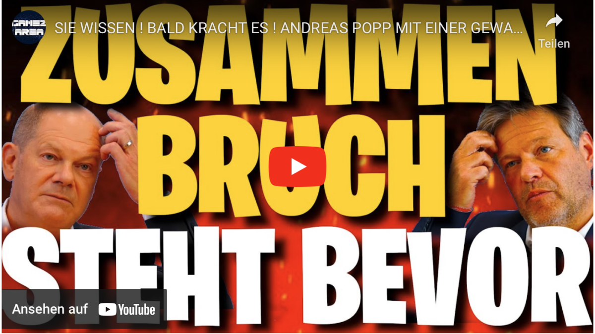 SIE WISSEN ! BALD KRACHT ES ! ANDREAS POPP MIT EINER GEWALTIGEN VERMUTUNG !