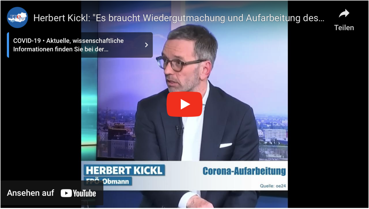 Herbert Kickl: „Es braucht Wiedergutmachung und Aufarbeitung des Corona-Wahnsinns!“