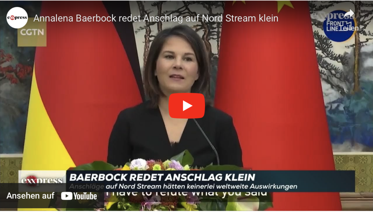 Annalena Baerbock redet Anschlag auf Nord Stream klein!