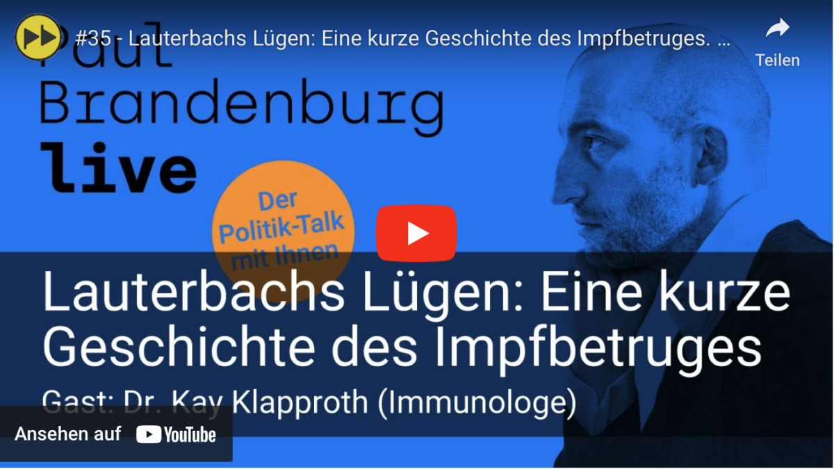 Lauterbachs Lügen: Eine kurze Geschichte des Impfbetruges. Gast: Dr. Kay Klapproth (AUFZ.)
