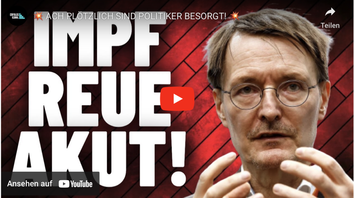 IMPFREUE: ACH PLÖTZLICH SIND POLITIKER BESORGT!