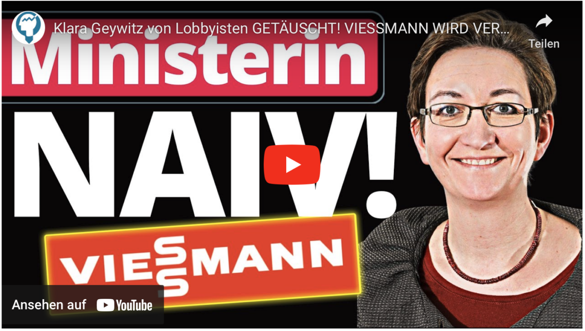 Klara Geywitz von Lobbyisten GETÄUSCHT! VIESSMANN WIRD VERKAUFT!