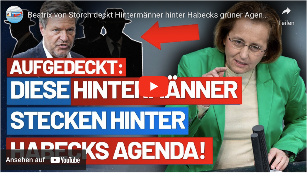 Beatrix von Storch deckt Hintermänner hinter Habecks grüner Agenda auf! AfD-Fraktion im Bundestag!