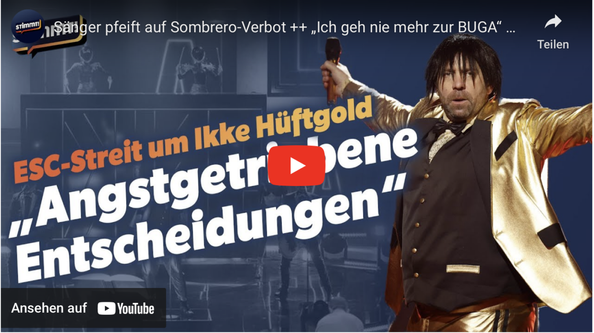 Sänger pfeift auf Sombrero-Verbot ++ „Ich geh nie mehr zur BUGA“ ++