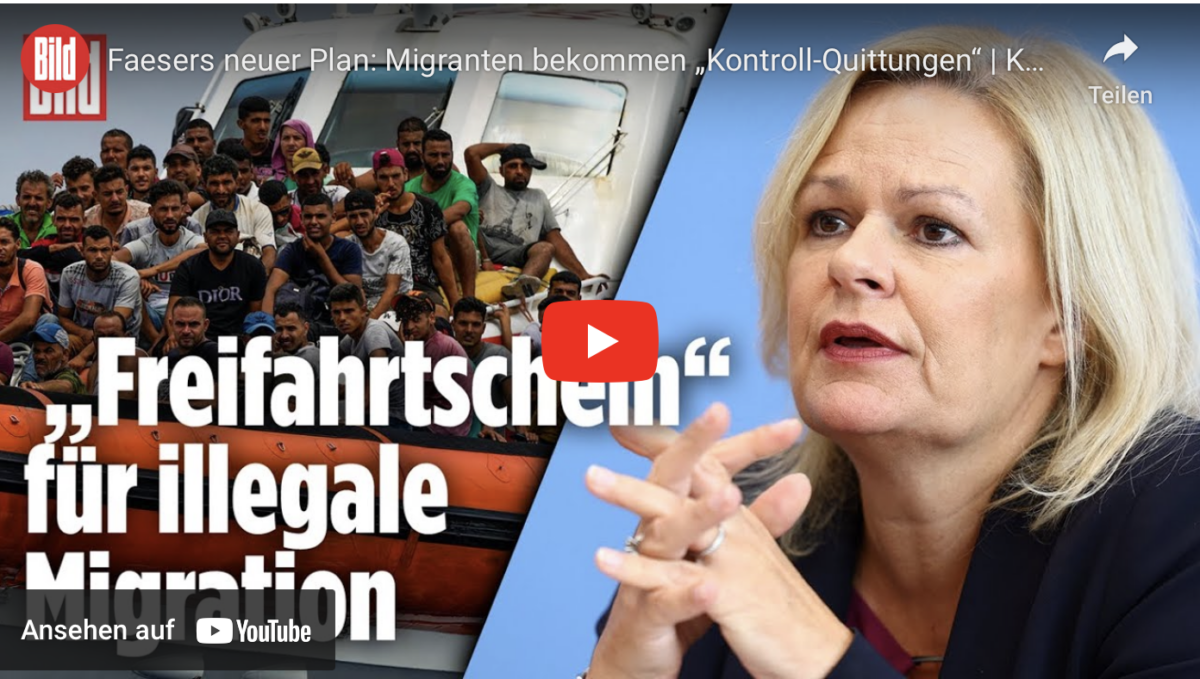 Faesers neuer Plan: Migranten bekommen „Kontroll-Quittungen“