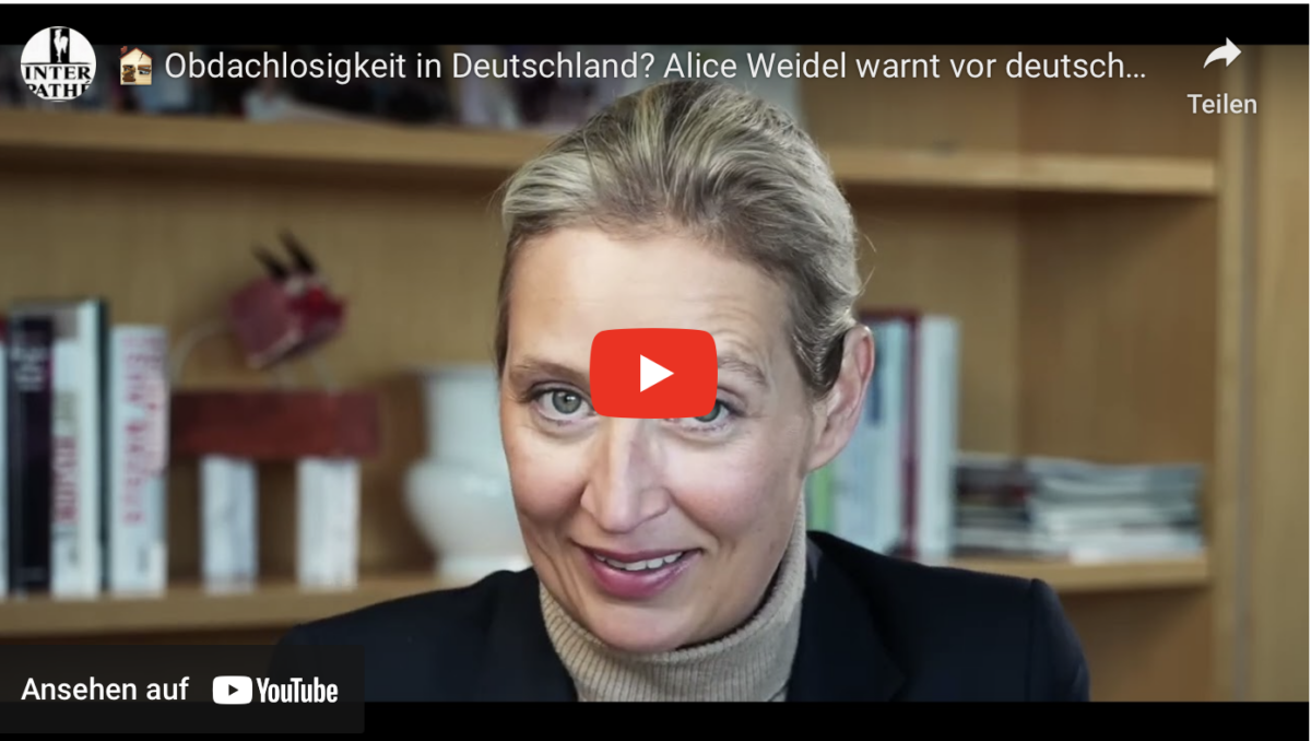 Obdachlosigkeit in Deutschland? Alice Weidel warnt vor deutschem Drama!