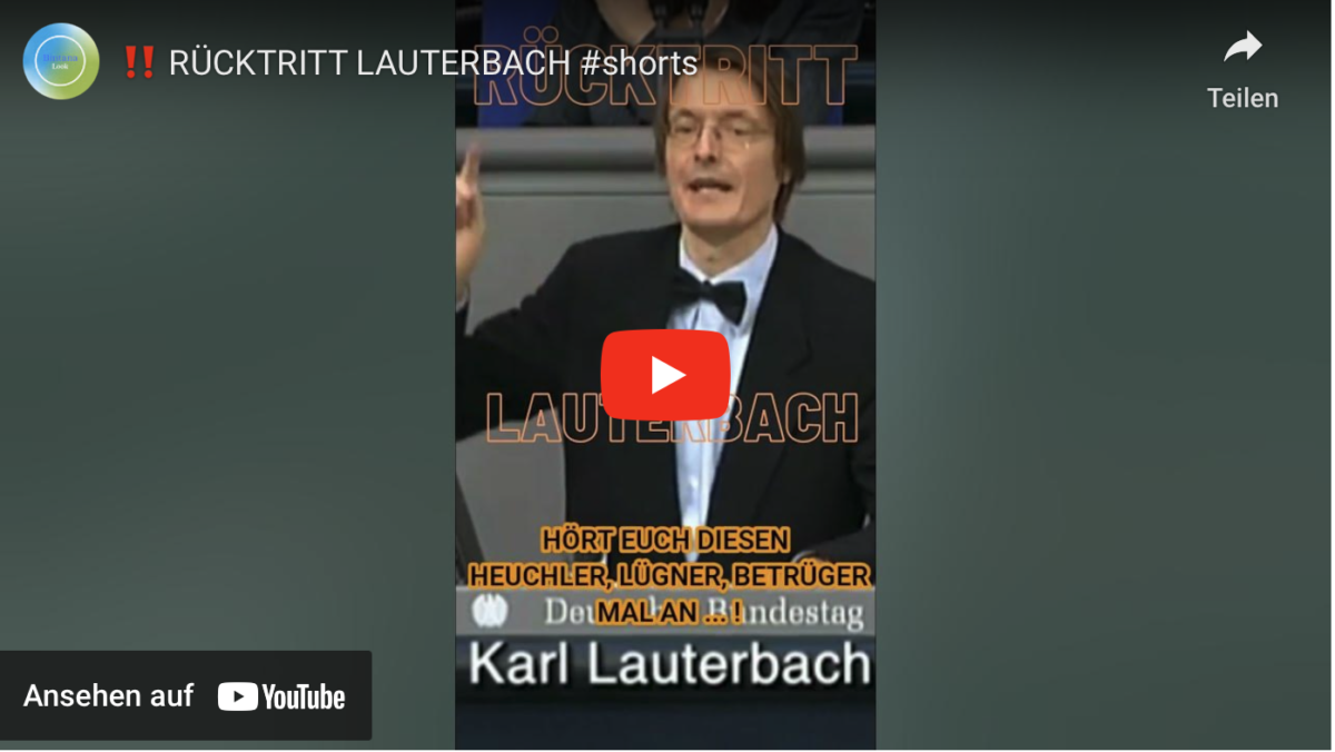 Lauterbach Rücktritt! Hört Euch diesen Heuchler an!