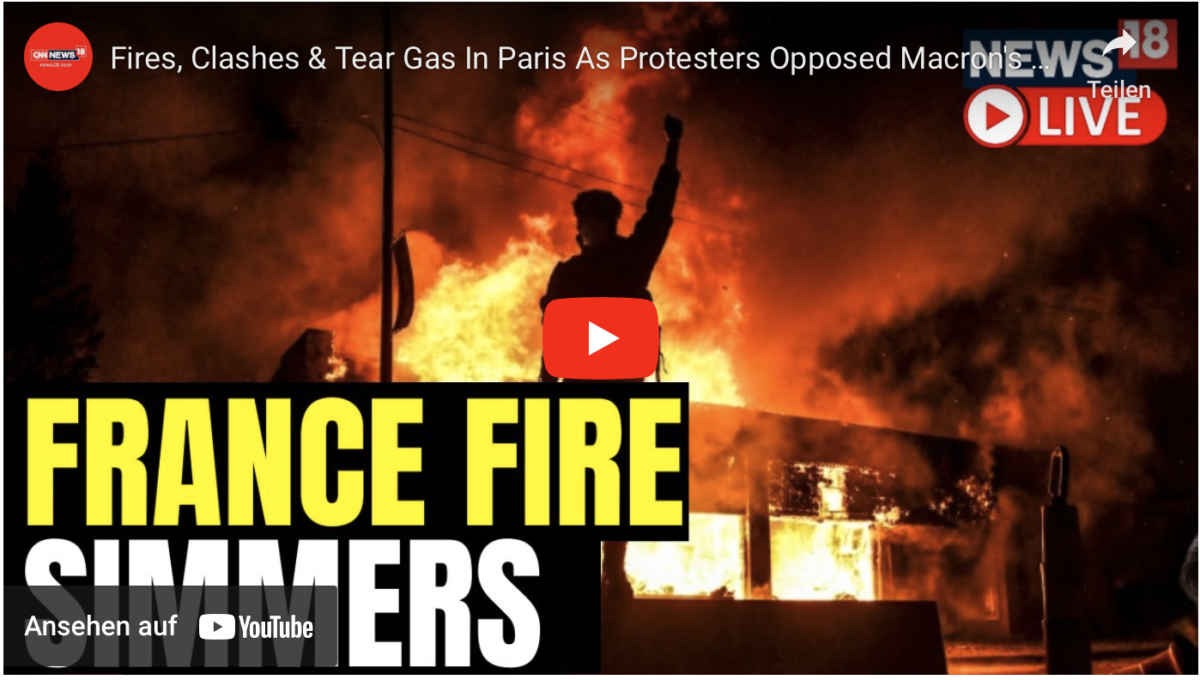 Bürgerkrieg in Paris: Brände, Zusammenstöße und Tränengas in Paris, als Demonstranten gegen Macrons Rentengesetz protestierten | Frankreich Protest