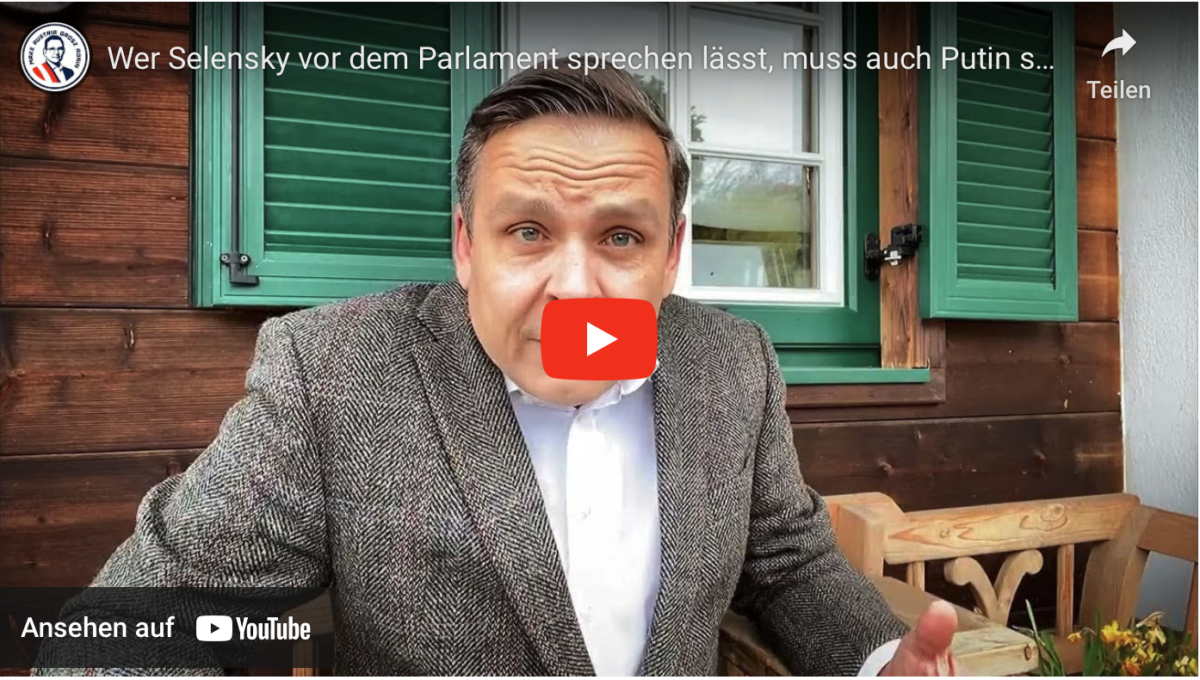 Wer Selensky vor dem Parlament sprechen lässt, muss auch Putin sprechen lassen.