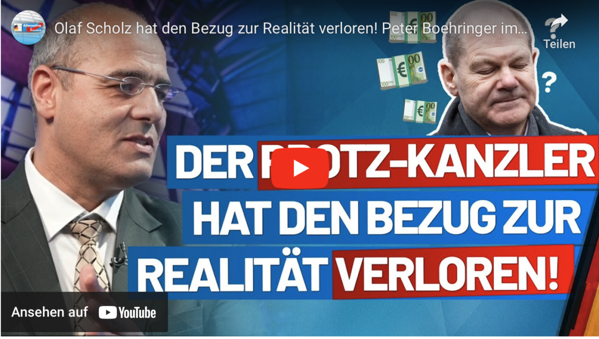 Olaf Scholz hat den Bezug zur Realität verloren! Peter Boehringer im Gespräch- AfD-Fraktion im BT