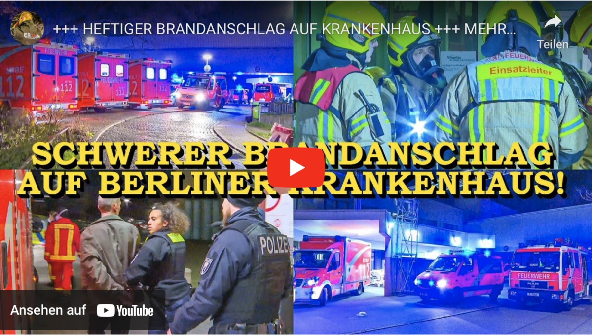 Schwere Brandstiftung im Krankenhaus – Tatverdächtiger festgenommen!
