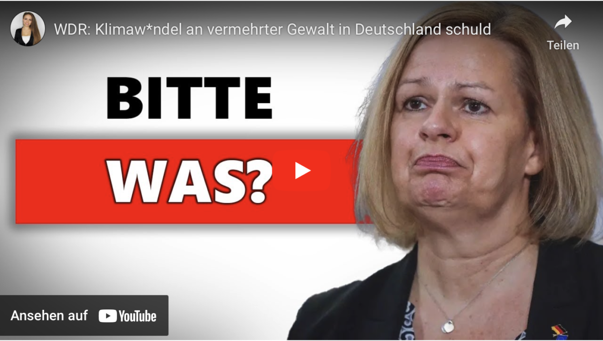 WDR: Klimaw*ndel an vermehrter Gewalt in Deutschland schuld