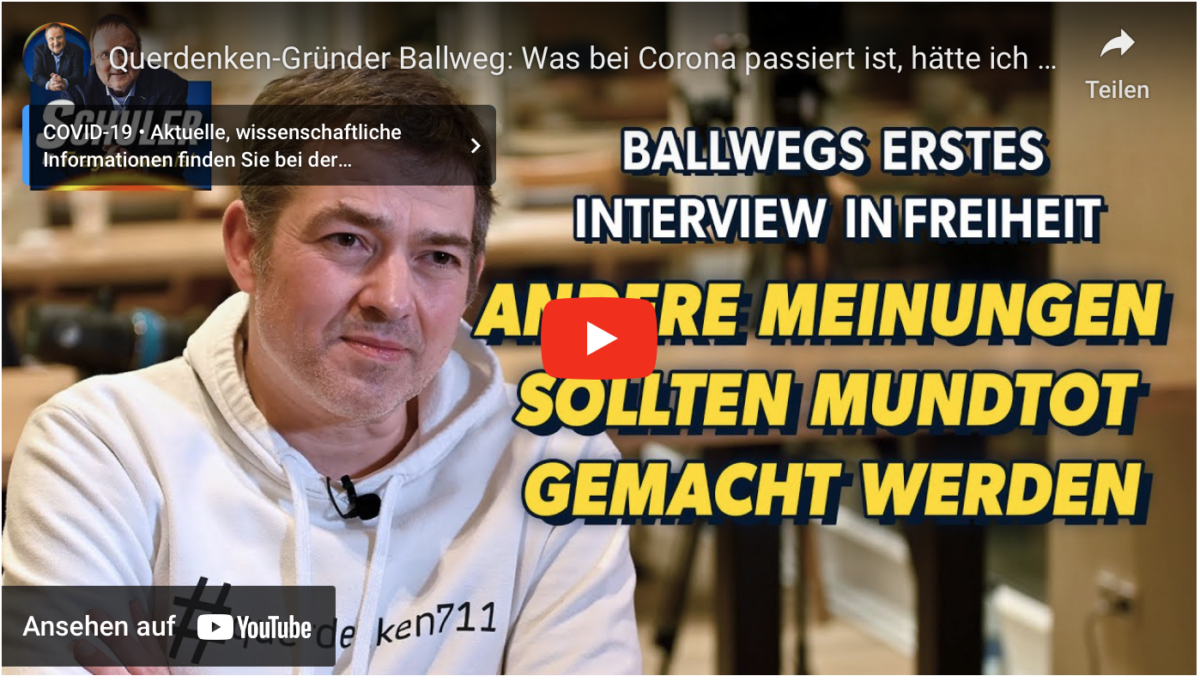 Querdenken-Gründer Ballweg: Was bei Corona passiert ist, hätte ich mir nicht vorstellen können