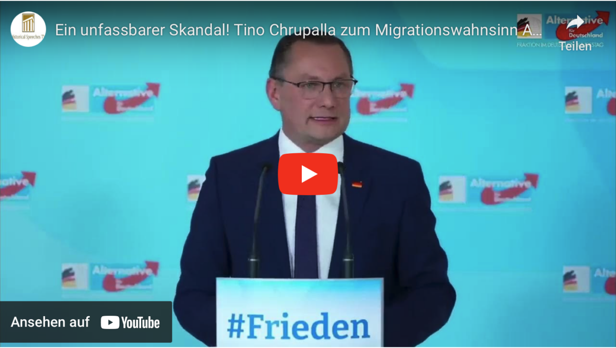 Ein unfassbarer Skandal! Tino Chrupalla zum Migrationswahnsinn AfD Fraktion im Bundestag