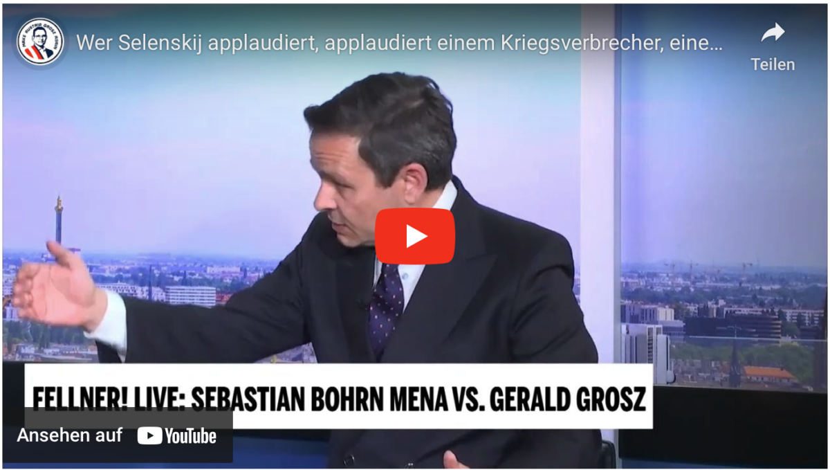 Wer Selenskij applaudiert, applaudiert einem Kriegsverbrecher, einem Korruptionisten!