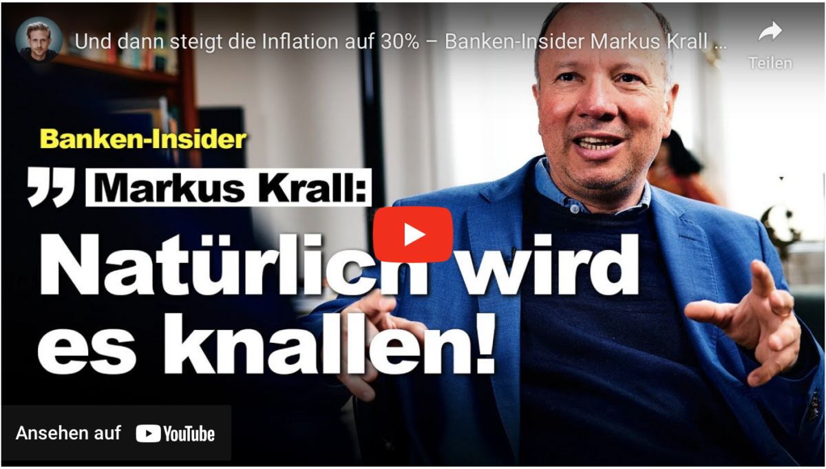 Und dann steigt die Inflation auf 30% – Banken-Insider Markus Krall verrät Krisen-Szenario!