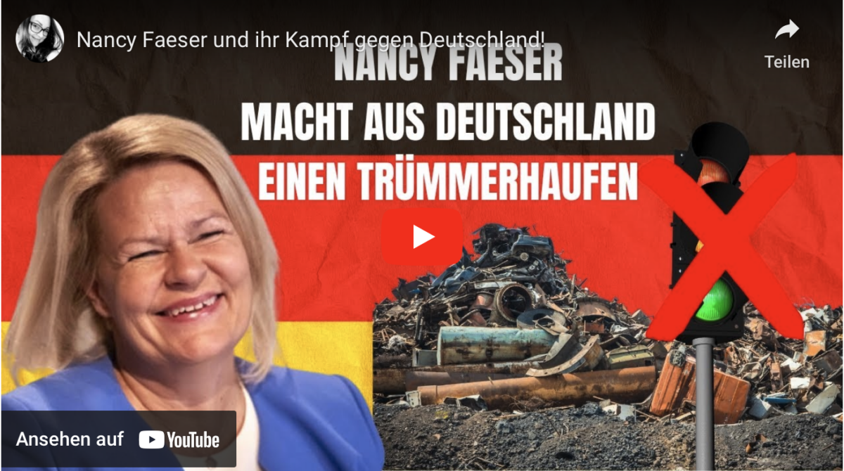 Nancy Faeser und ihr Kampf gegen Deutschland!