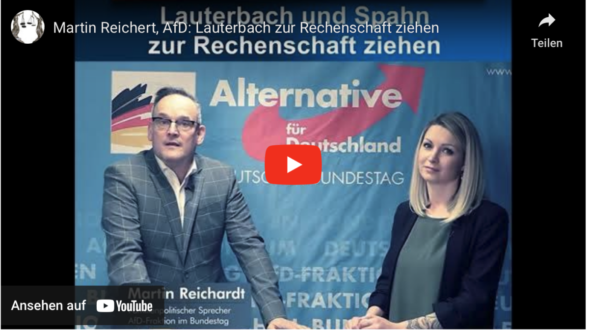 Martin Reichert, AfD: Lauterbach zur Rechenschaft ziehen