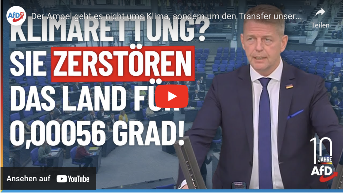 Der Ampel geht es nicht ums Klima, sondern um den Transfer unseres Geldes!
