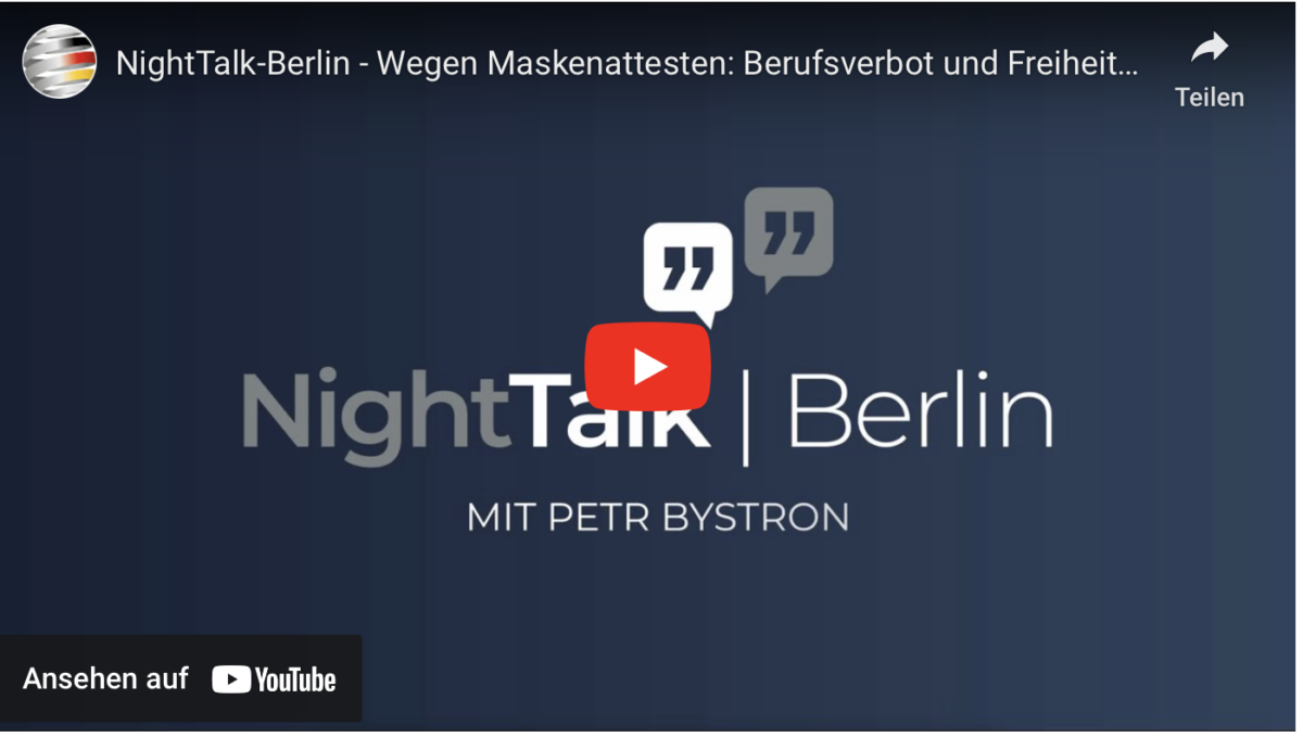 NightTalk-Berlin – Wegen Maskenattesten: Berufsverbot und Freiheitsstrafe für Mut-Ärztin