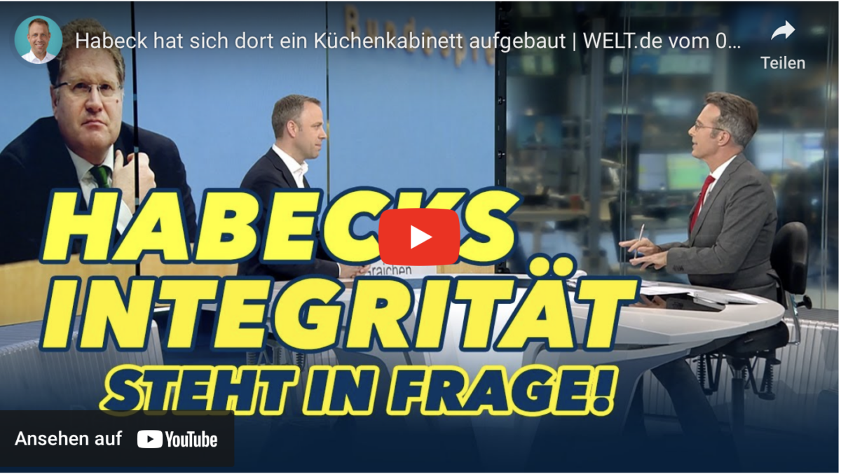 Habeck hat sich dort ein Küchenkabinett aufgebaut