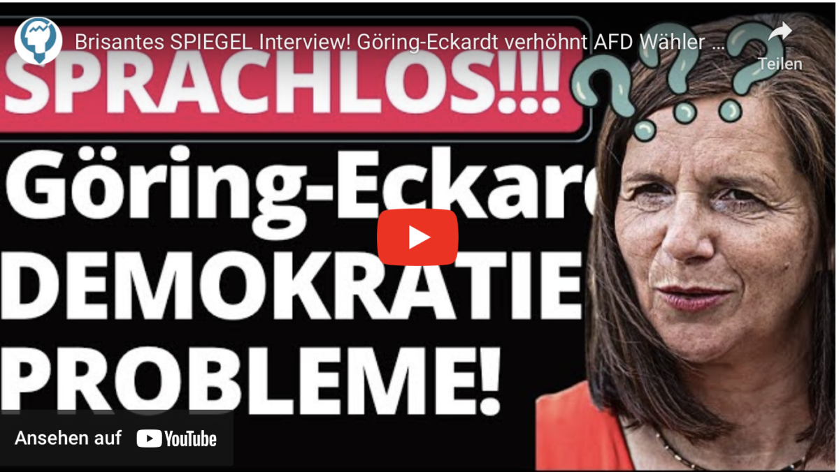 Brisantes SPIEGEL Interview! Göring-Eckardt verhöhnt AFD Wähler massiv!
