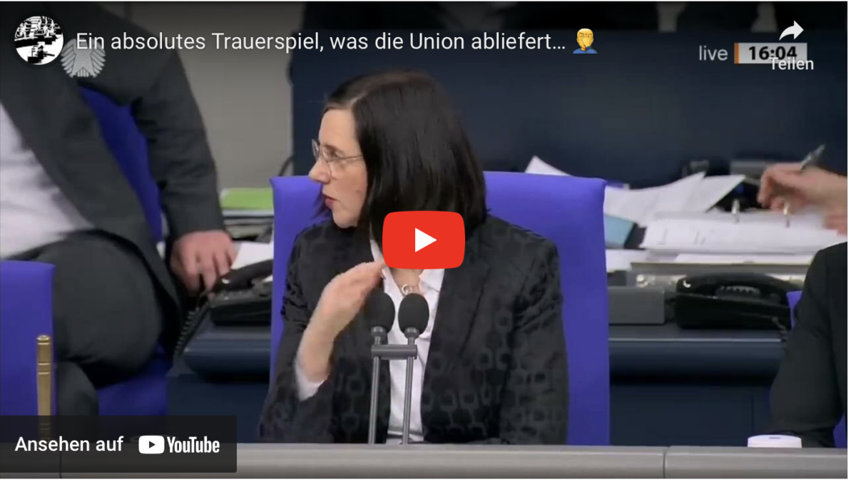 Bundestag-Aktuell: Ein absolutes Trauerspiel, was die Union abliefert…