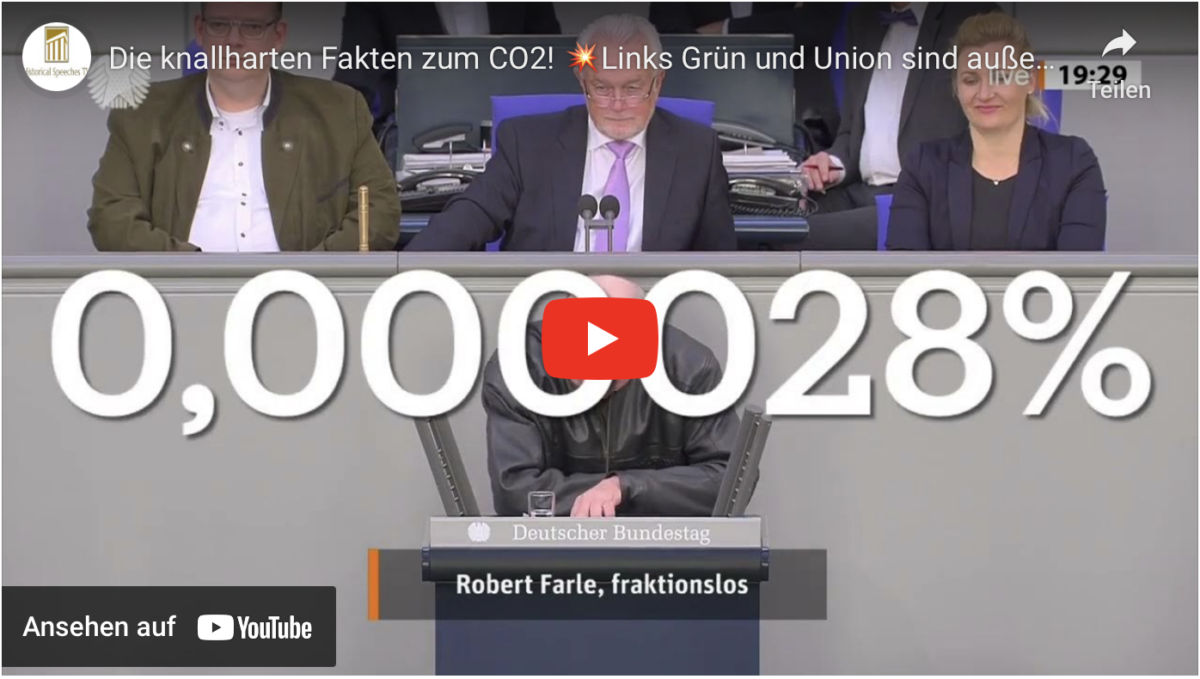 Die knallharten Fakten zum CO2! Links Grün und Union sind außer sich!