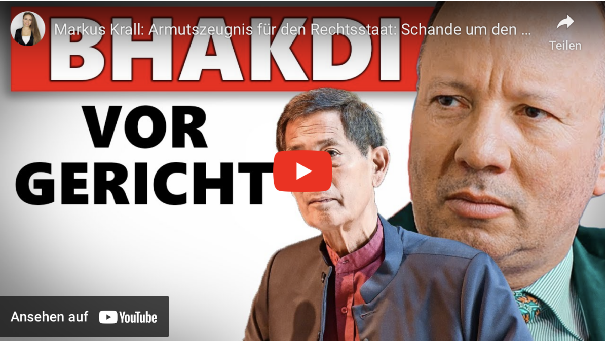 Markus Krall: Armutszeugnis für den Rechtsstaat: Schande um den Prozess gegen Bhakdi