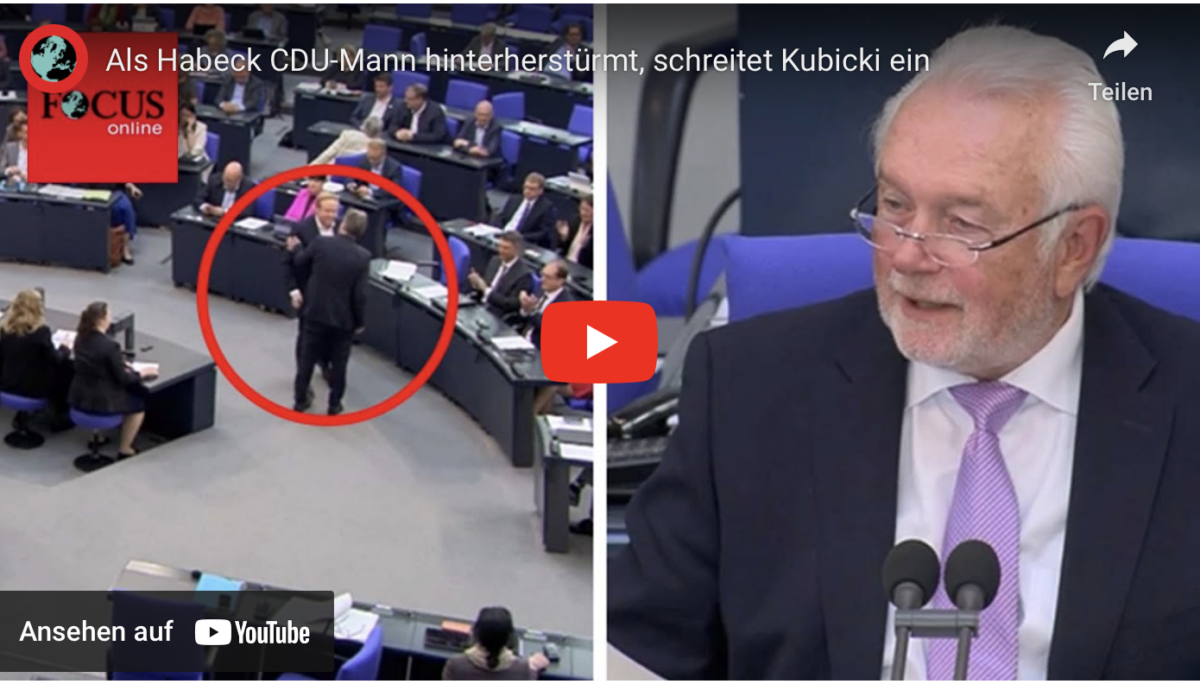 Als Habeck CDU-Mann hinterherstürmt, schreitet Kubicki ein!