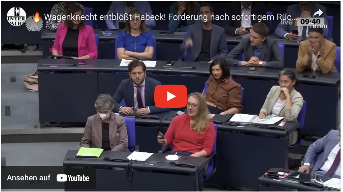 Wagenknecht entblößt Habeck! Forderung nach sofortigem Rücktritt im Bundestag bejubelt!