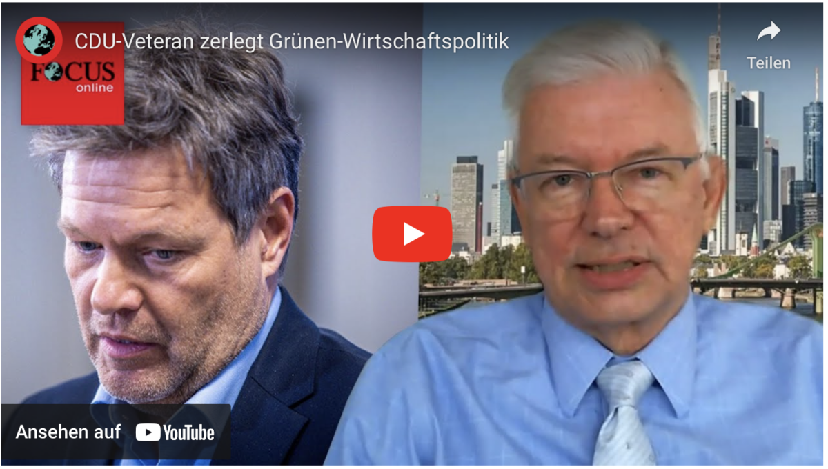 CDU-Veteran zerlegt Grünen-Wirtschaftspolitik
