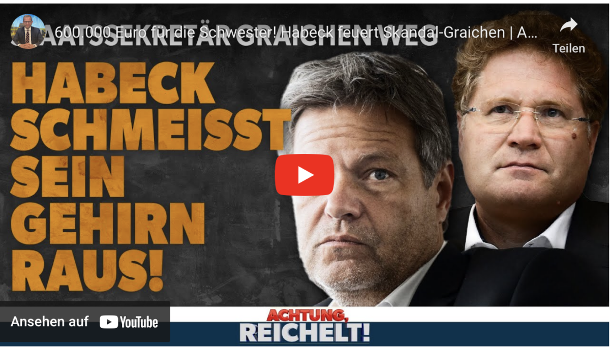 600.000 Euro für die Schwester! Habeck feuert Skandal-Graichen!