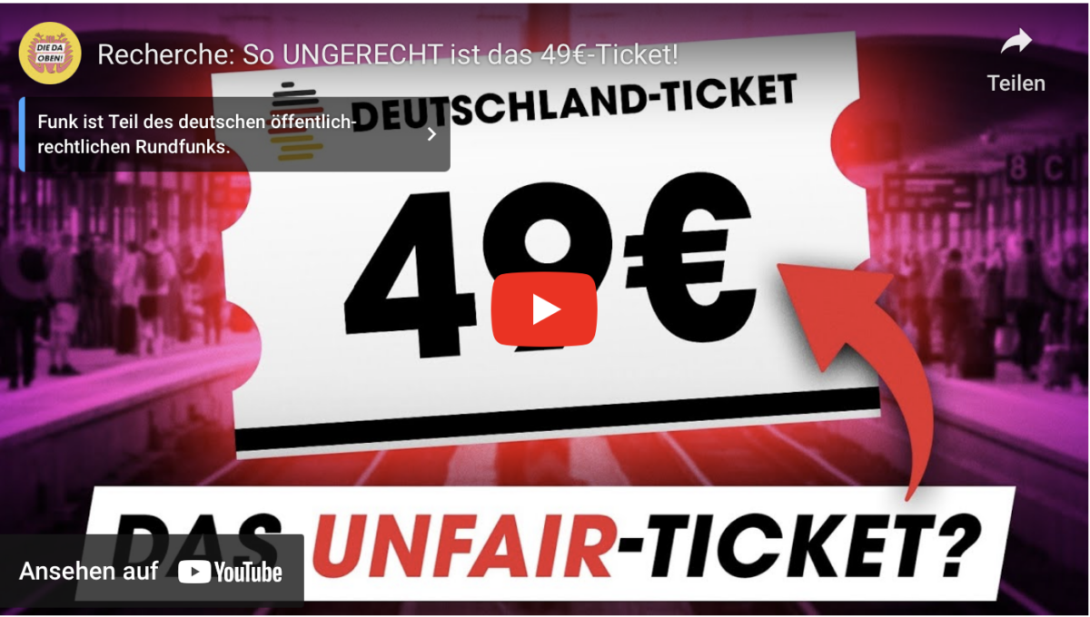 Recherche: So UNGERECHT ist das 49€-Ticket!
