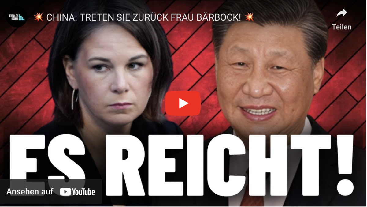 CHINA: TRETEN SIE ZURÜCK FRAU BÄRBOCK!