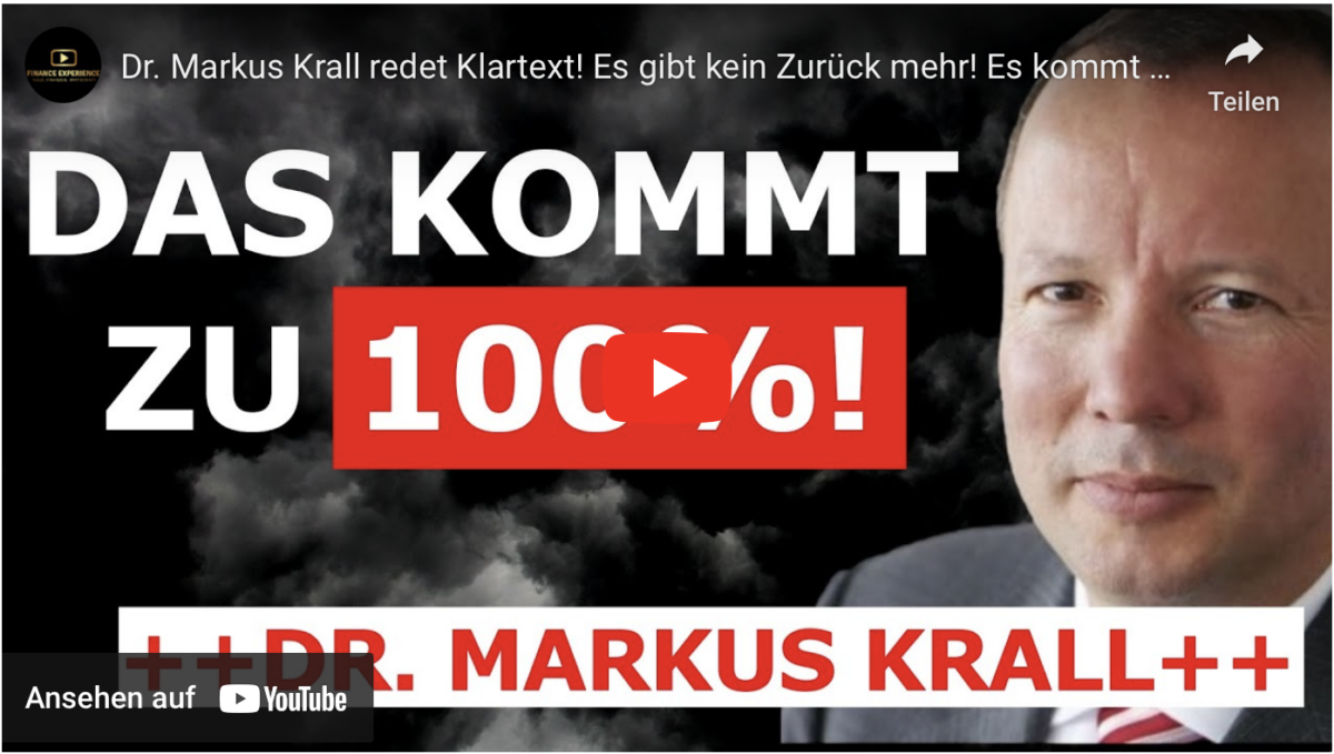Dr. Markus Krall redet Klartext! Es gibt kein Zurück mehr! Es kommt zu 100%!