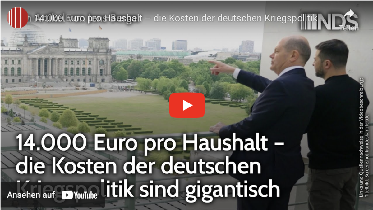14.000 Euro pro Haushalt – die Kosten der deutschen Kriegspolitik sind gigantisch