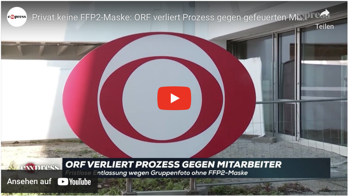 Privat keine FFP2-Maske: ORF verliert Prozess gegen gefeuerten Mitarbeiter