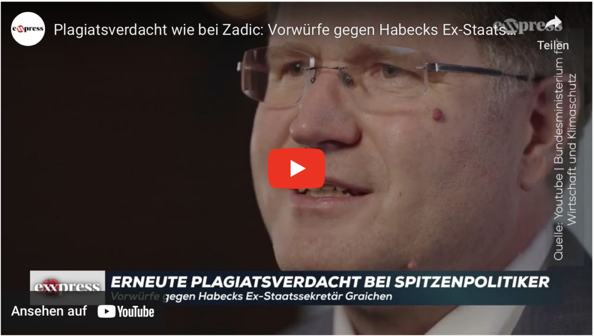 Plagiatsverdacht wie bei Zadic: Vorwürfe gegen Habecks Ex-Staatssekretär Graichen