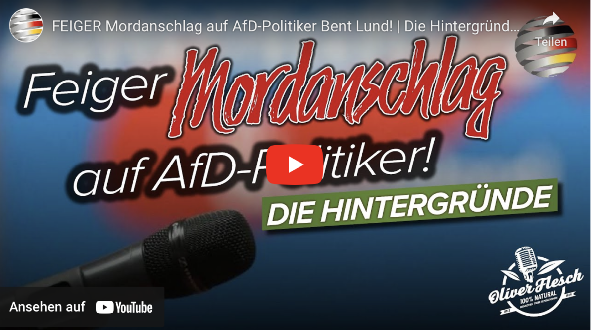 FEIGER Mordanschlag auf AfD-Politiker Bent Lund!