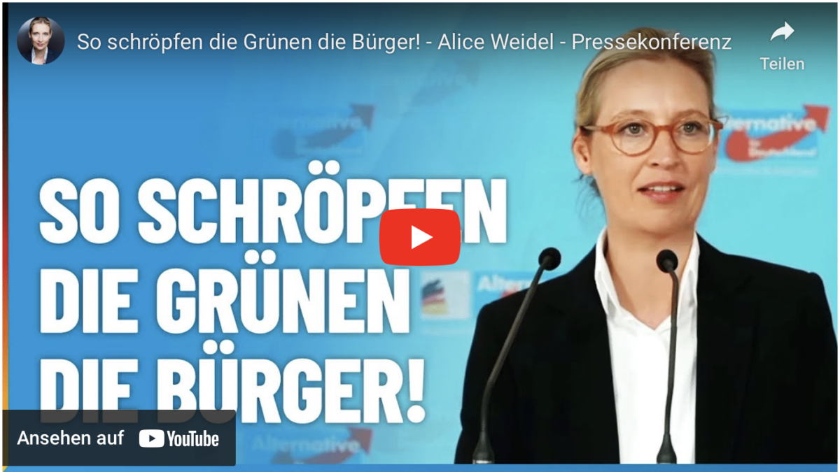 So schröpfen die Grünen die Bürger! – Alice Weidel – Pressekonferenz